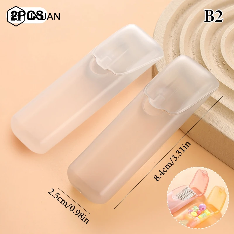 2/4/6pcs Mini Toothpick Holder Portable Swab Storage Box Travel Organizer For Swabs, Makeup Brushes & Small Essentials With Lids