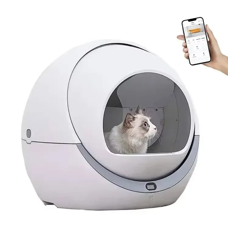 Automatic Self-Cleaning Cat Litter Box Smart WiFi Pet Litter Box Rotating Closed Tray Training Toilet Detachable Potty