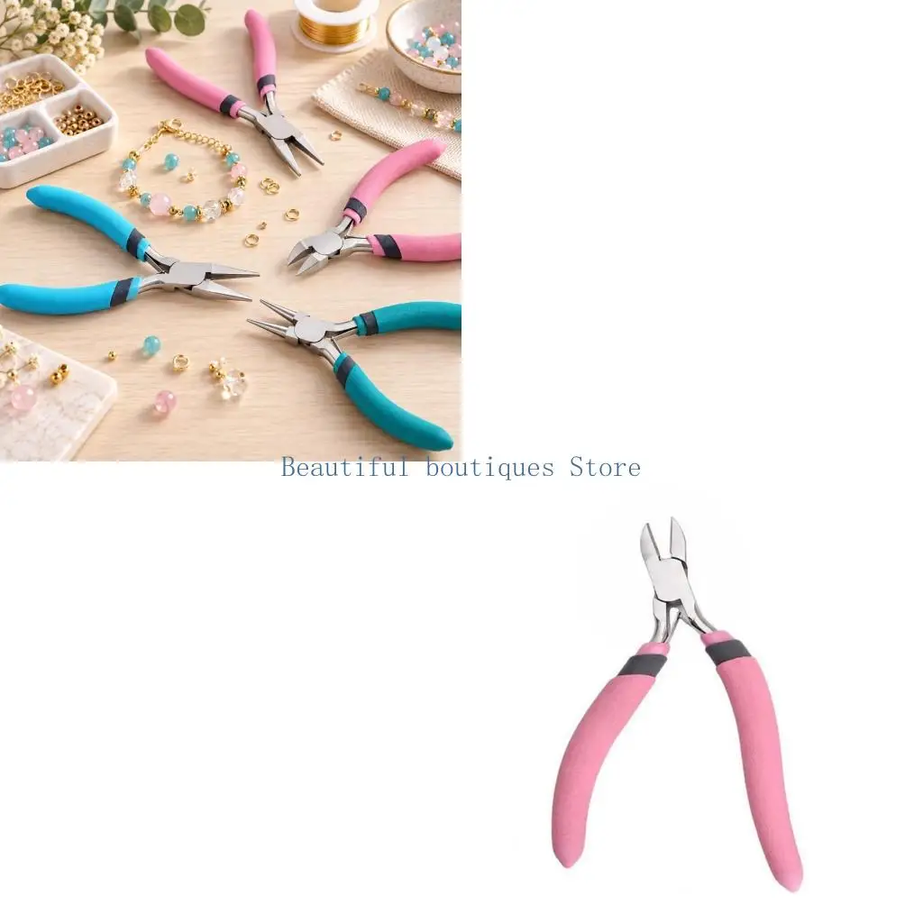 U4LF Jewelry Pliers with a Return Spring and Padded Handles for Jump Rings, Earring Hooks, Clasps and Repair Projects