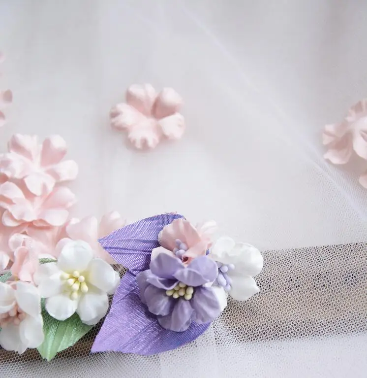 100PCS Multicolor DIY Handmade 3D Organza Flower DIY Wedding Dress Veil Mini Flowers Baby Clothes Making Materials 3CM RS4035