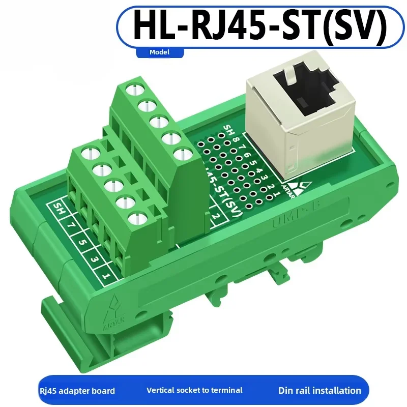 RJ45 Adapter Terminal Cat5e Cat6 Adapter Board Network Port with DIN35 Guide Rail Installation