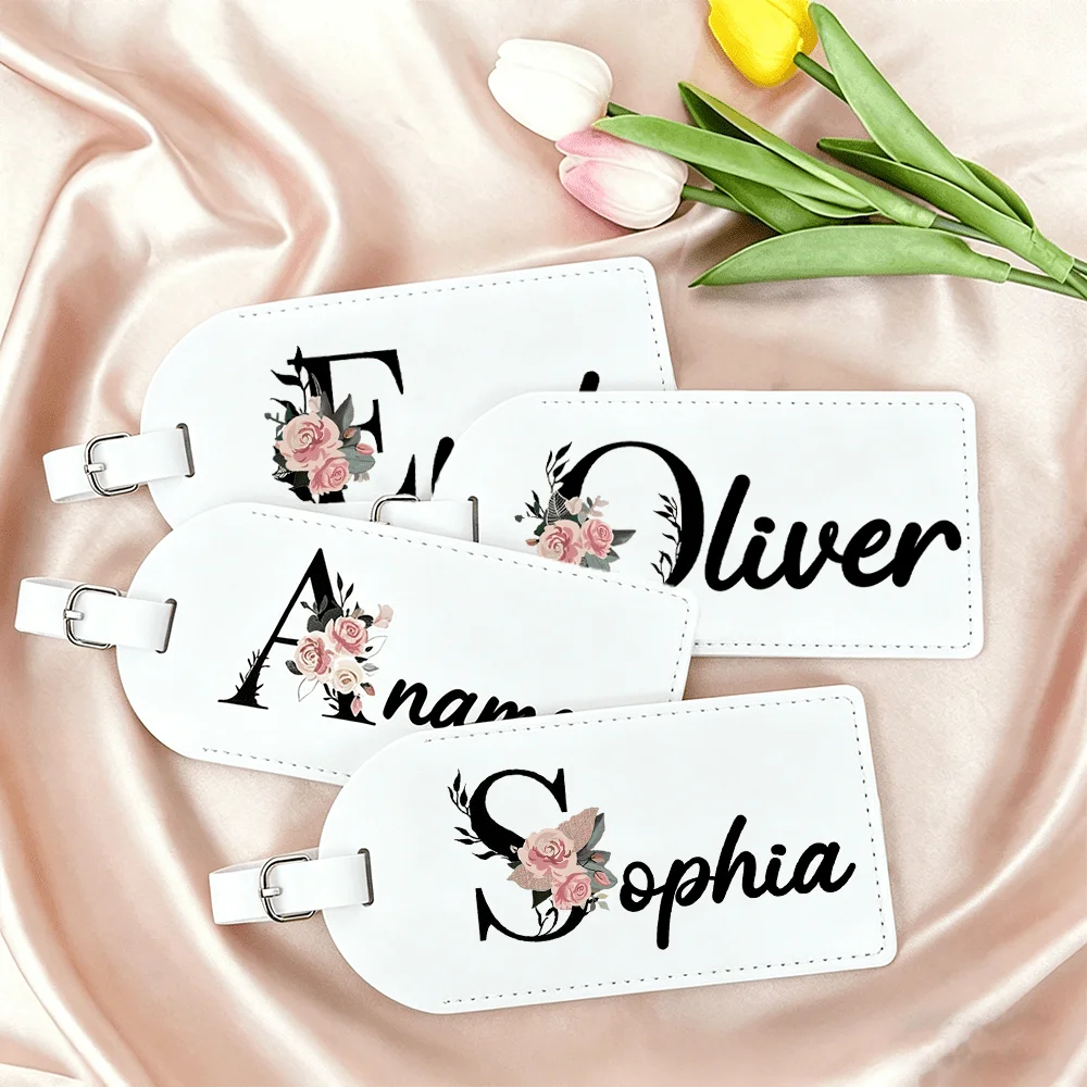 Travel Accessories Name - Custom Personalized Name and Initial Floral