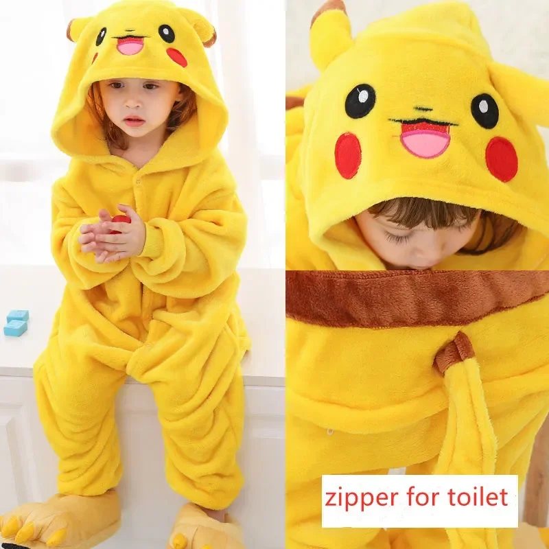 Pikachu Onesies Kigurumi Cosplay Costume Children Pajamas Christmas Clothes Halloween Gift Soft Homewear Pyjama Cosplay Costumes