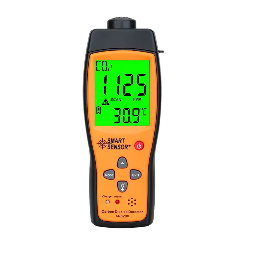 Rilevatore di anidride carbonica professionale Analizzatore di gas Misuratore di CO2 Monitor Rilevatore di gas Monitor di qualità dell'aria interna Tester di CO2 AR8200