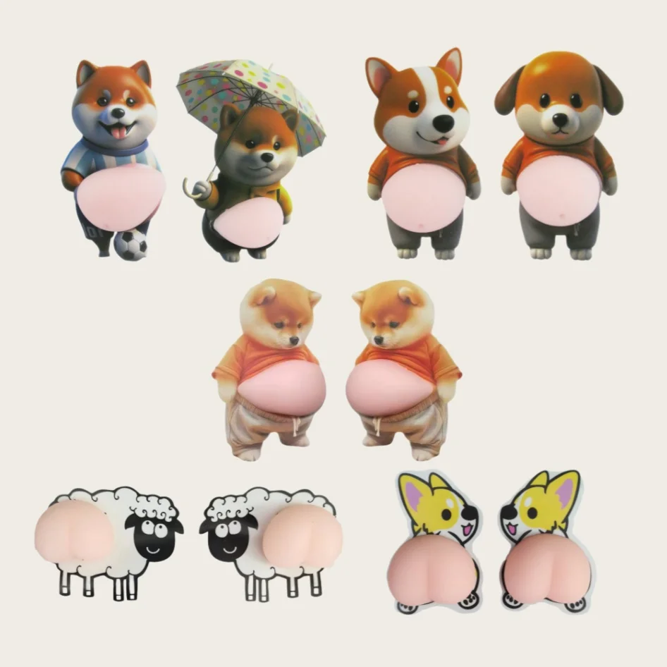 3D Cute Puppy Sticker Squeezeable Shiba Inu Phone Case Decoration Children's Birthday Party Favor Festival Supplies