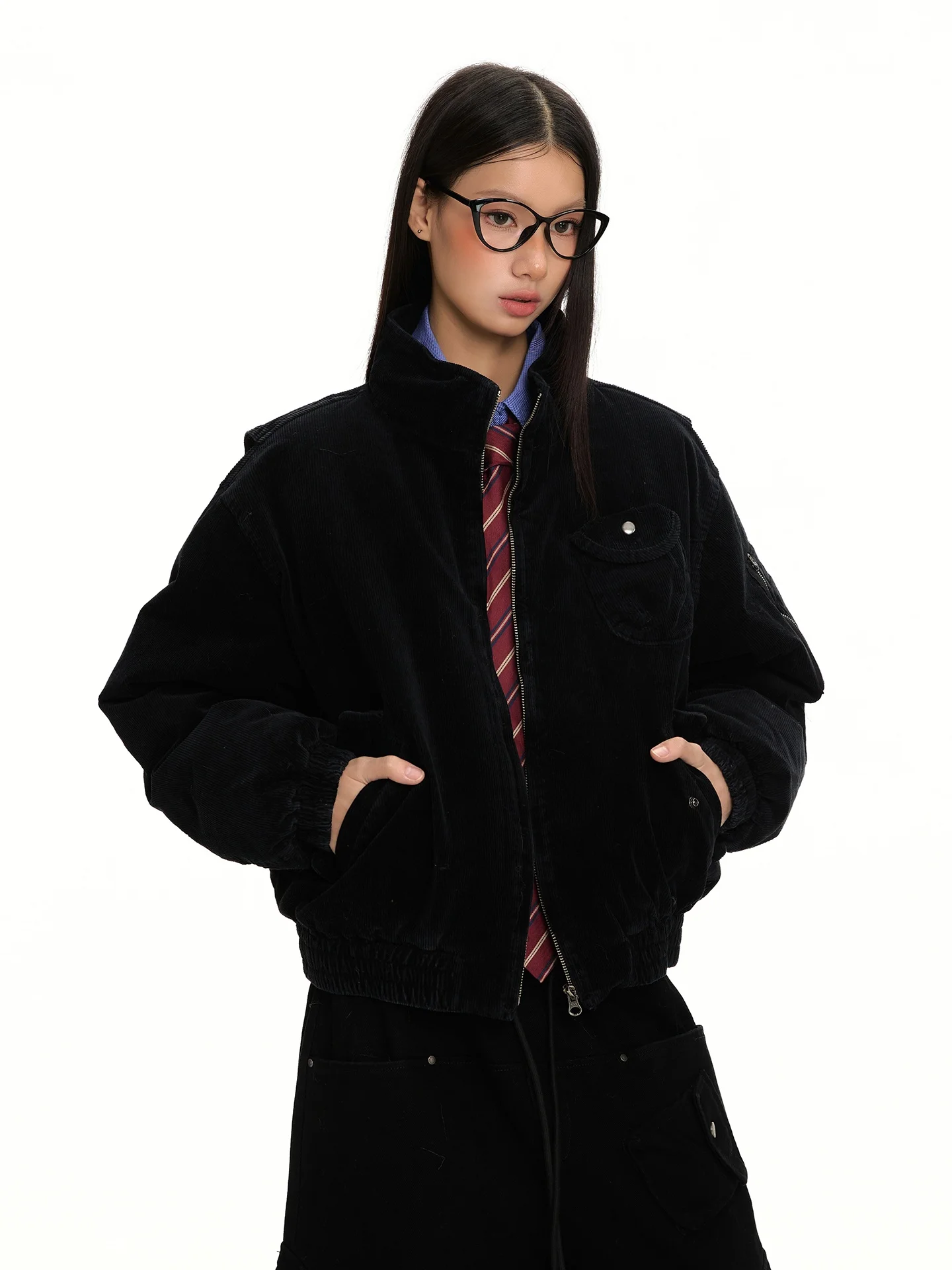 

VATTY American Retro Thickened Warm Corduroy Workwear Cotton Jacket Women's Cleanfit Jacket Outerwear Stylish Commute