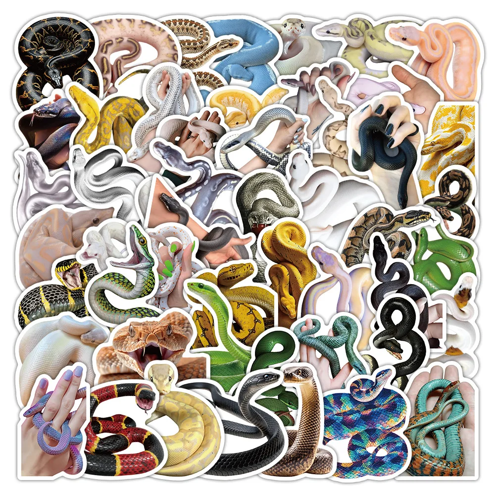 10/50 قطعة الملونة الأفعى الكتابة على الجدران ملصقات شخصية الحيوانات الأليفة الكرتون مائي DIY بها بنفسك الأمتعة الهاتف الغيتار سجل القصاصات ملصق مضاد للمياه