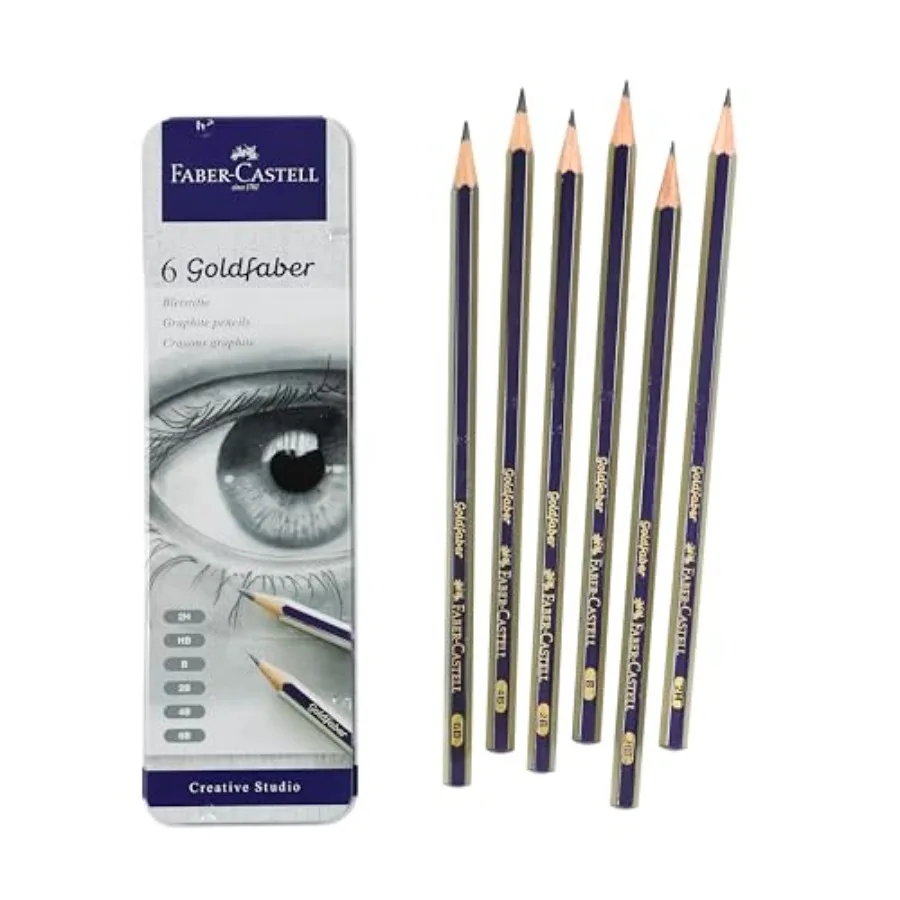 

Graphite Sketch Pencil Set - 6 Graphite Pencils 2H, HB, B, 2B, 4B, 6B,Drawing Pencils and Sketching Supplies