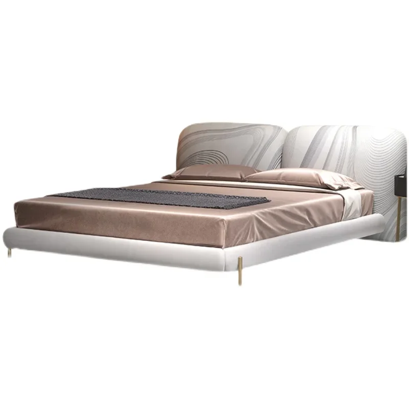 Modern Bedroom Double Bed Wood Luxury Elegant Side Table Queen Bases Bed Frame Twin House Camas De Dormitorio Furniture Home