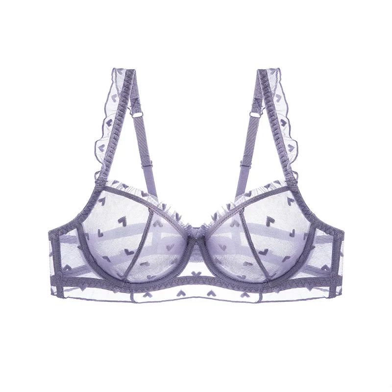 Women See Through Bra Lace Thin Intimates Ladies Sex Underwear Elegant Push Up Ventilate Bra for Women chic