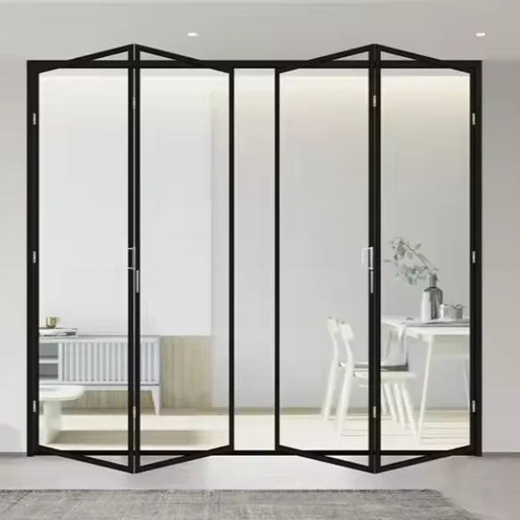 Simple Design Indoor Left Right Folding Door Easy To Install Household Partition Stacking Doors Long Lasting Folding Doors