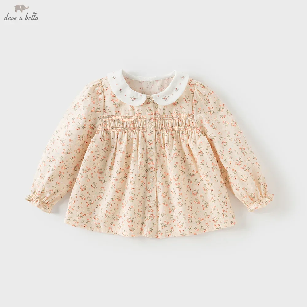

Dave Bella Children's Autumn Shirt Gentle Sweet Cute Floral Shirt for Girls Baby Elegant Kids Pure Cotton Top Party DB3253361