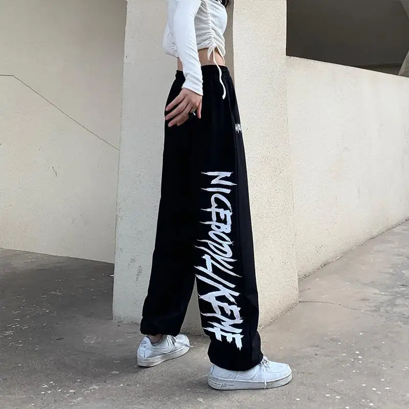 

CGC 2022 Streetwear Women Baggy Sweatpants Casual Y2K Oversize Sports Pants Women Breathable Straight Wide Leg Jogging Trousers