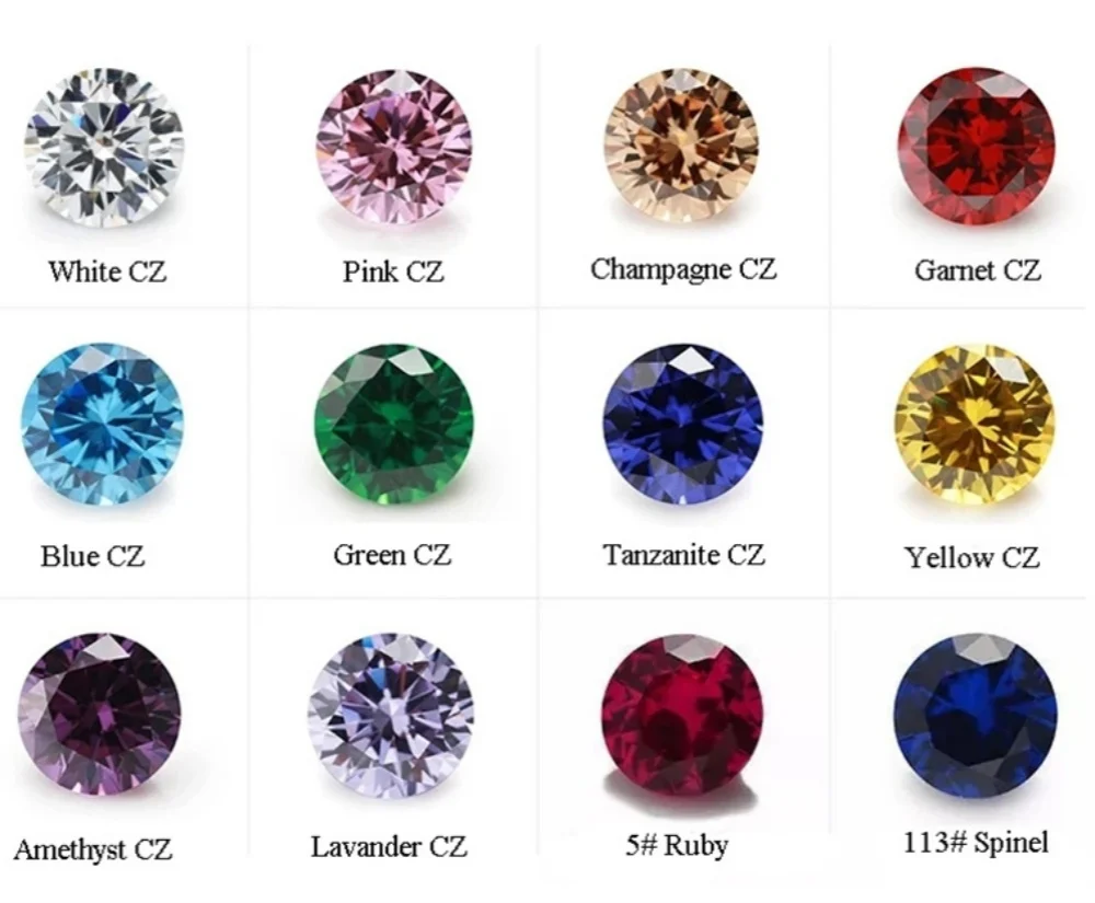 Factory Wholesale 5A Round Cut 1mm-3mm White CZ Multi-color Cubic Zirconia Synthetic Gemstone for DIY Jewelry Hairpin Watches