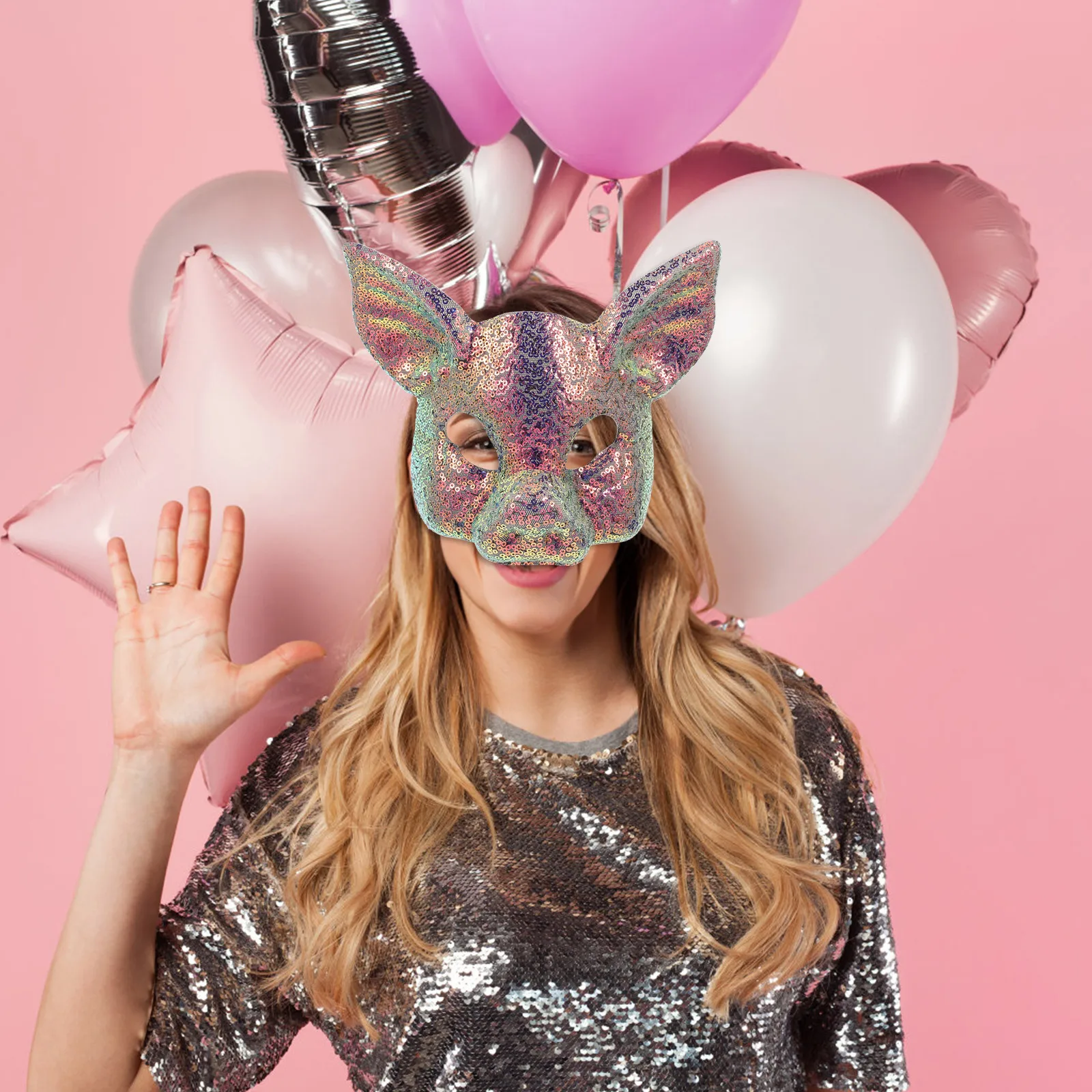 

1pc Masquerade Pack Light Weight For Masquerade Pig Mask Prop Party Decor Animal Costume Accessory Funny Face Mask