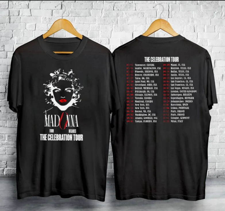 Madonna The Celebration Tour Dates 2024 T-Shirt Vintage Men Gift Tee