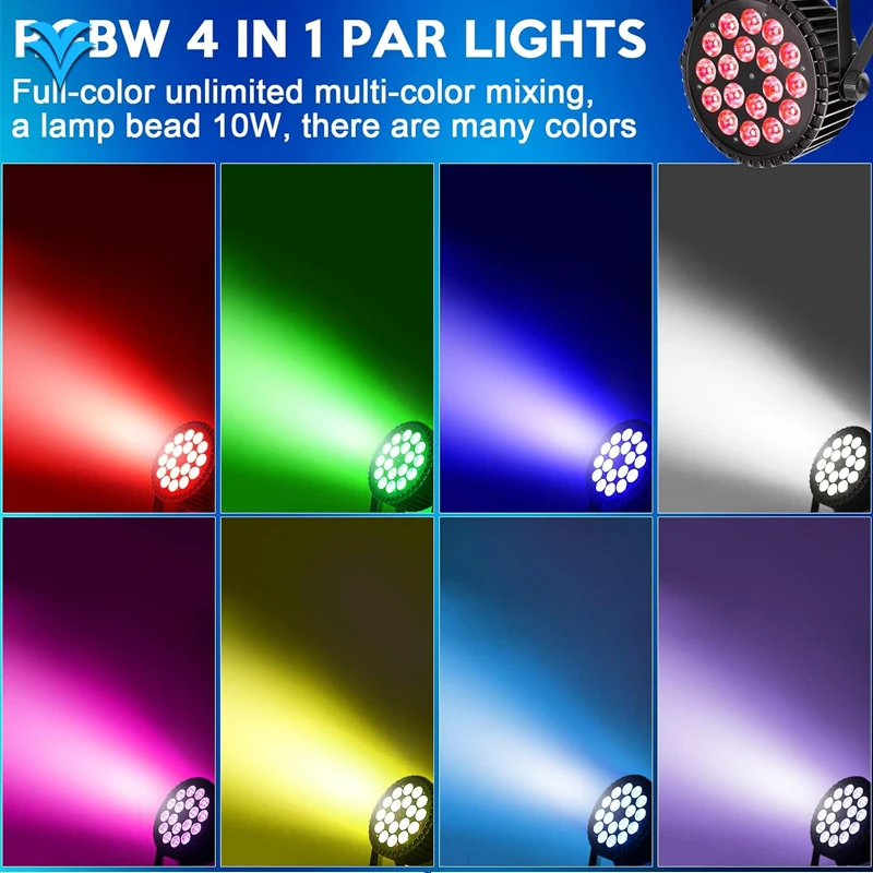 Dj Disco Stage Party  Stage Lighting Equipment 18 Plastic RGBW 4 in 1 Bright Wash Led Par Light