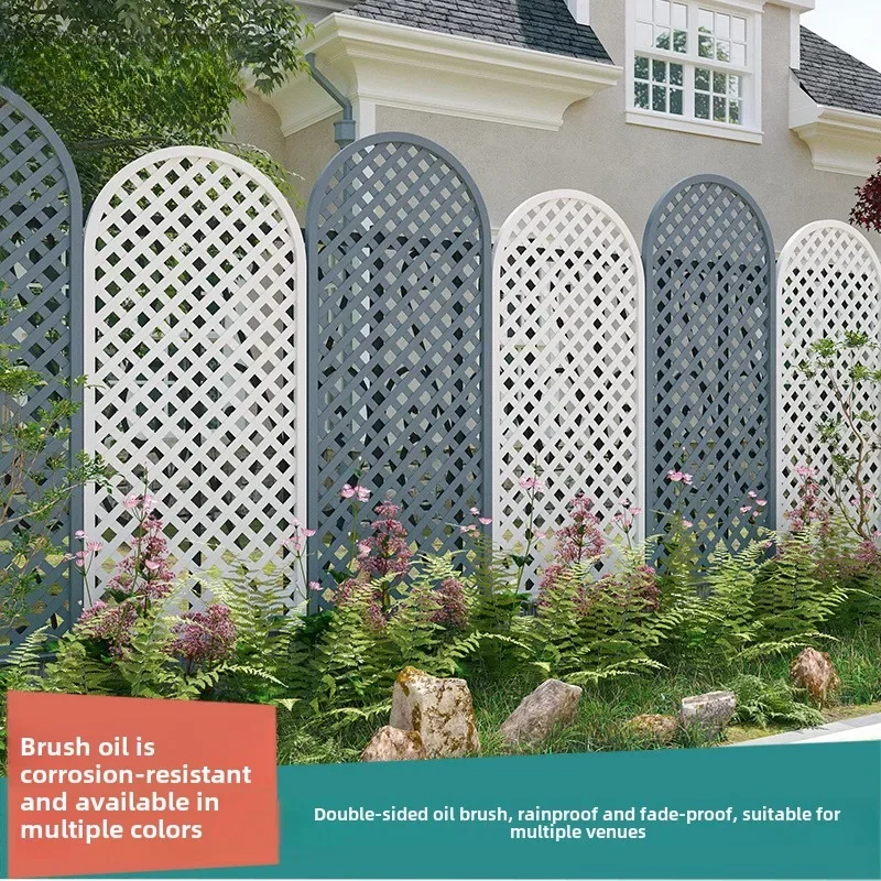 White grid fence cover ugly wall decoration preservative wood fence area partition anti-fading mesh flower stand