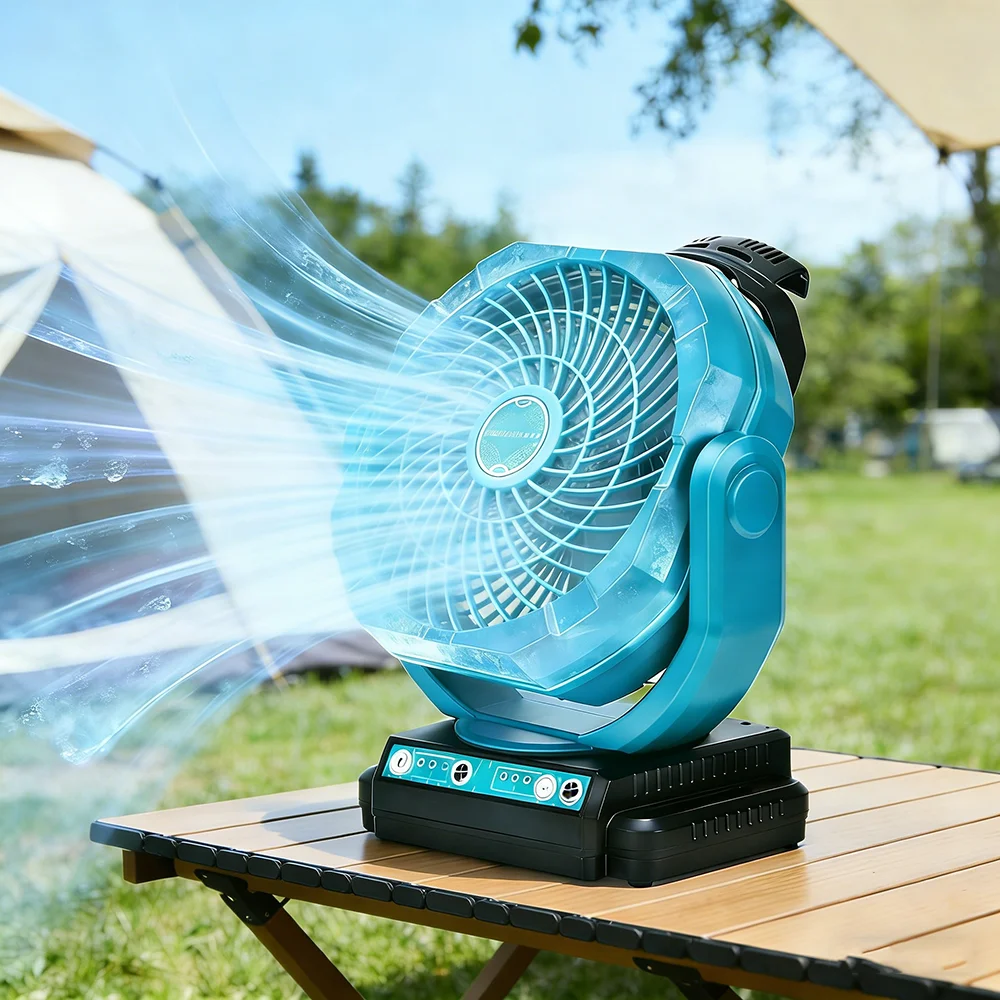 

Вентилятор для кемпинга, перезаряжаемый, на батарейках, 3 скорости, для пляжа, палатки, пикника, барбекю, рыбалки, дома (батарея не входит в комплект)