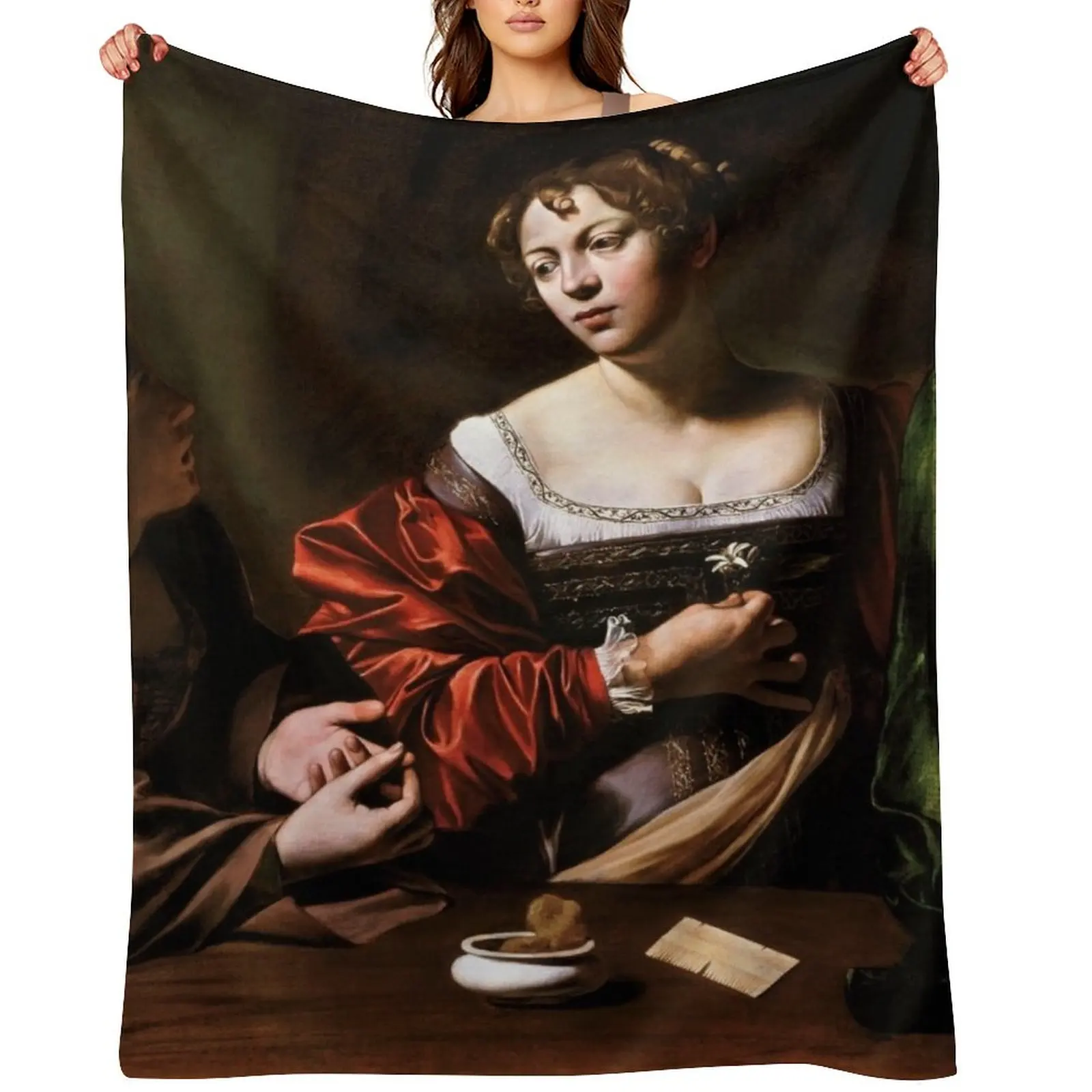 

Martha and Mary Magdalene by Caravaggio (c 1598) Throw Blanket sofa bed Kid'S Plaid decorative Blankets