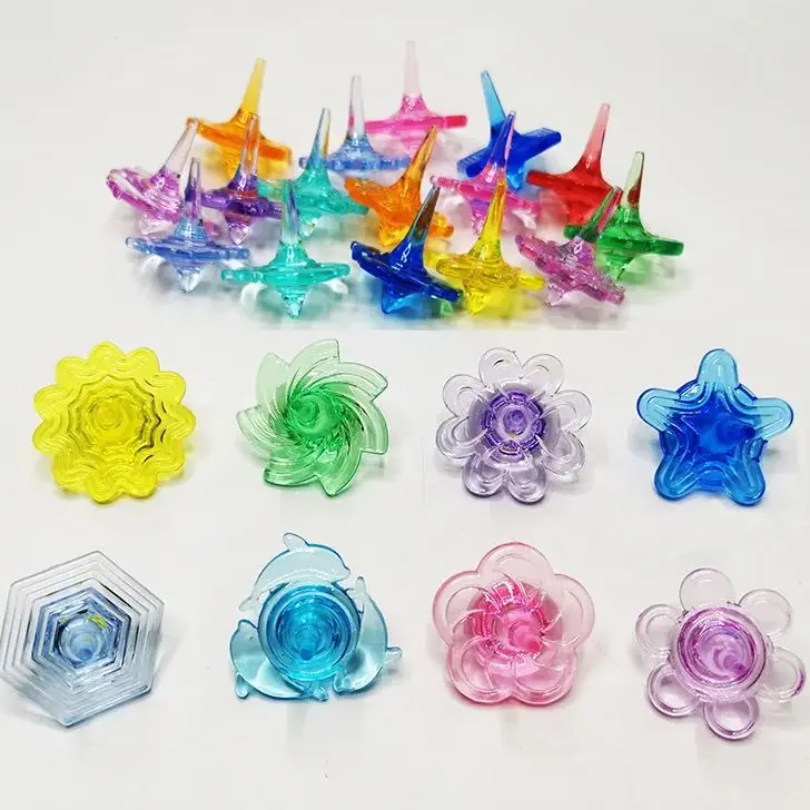 

10/20pcs Colorful Acrylic Rotating Gyroscope Entertainment Stress Relief Fidget Mini Fingertip Gyroscope Children's Coordination