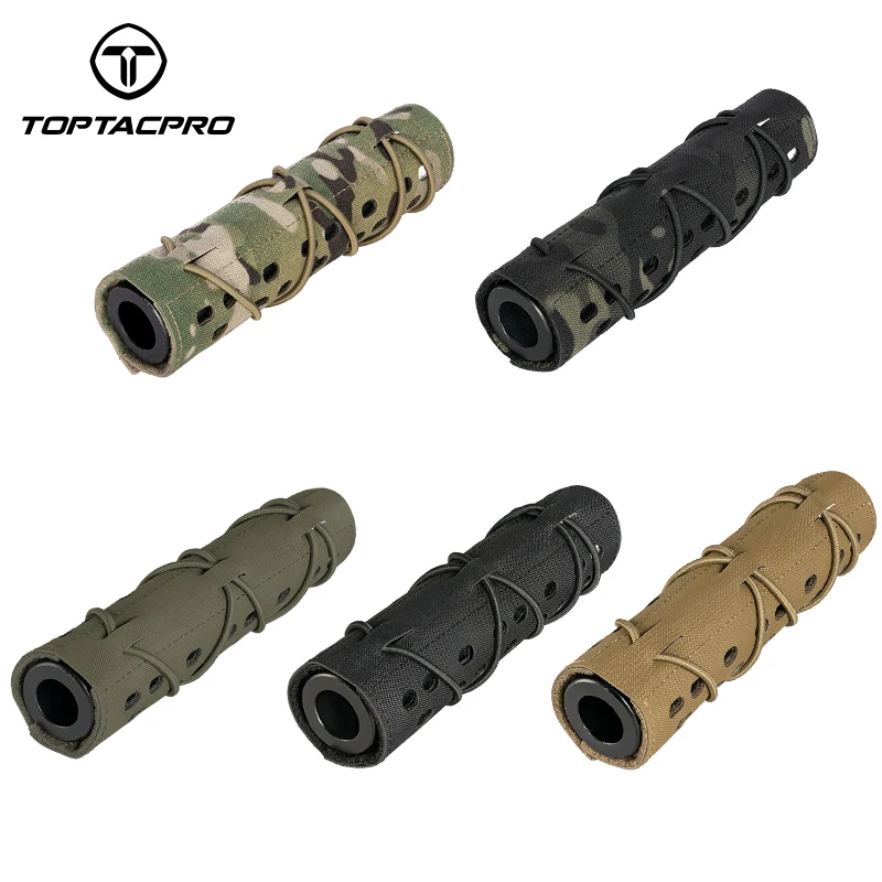 TOPTACPRO Tactical Suppressor Cover 7\'\' Laser Cut Muffler Heat Shield Sleeve Cover Paintball  8503