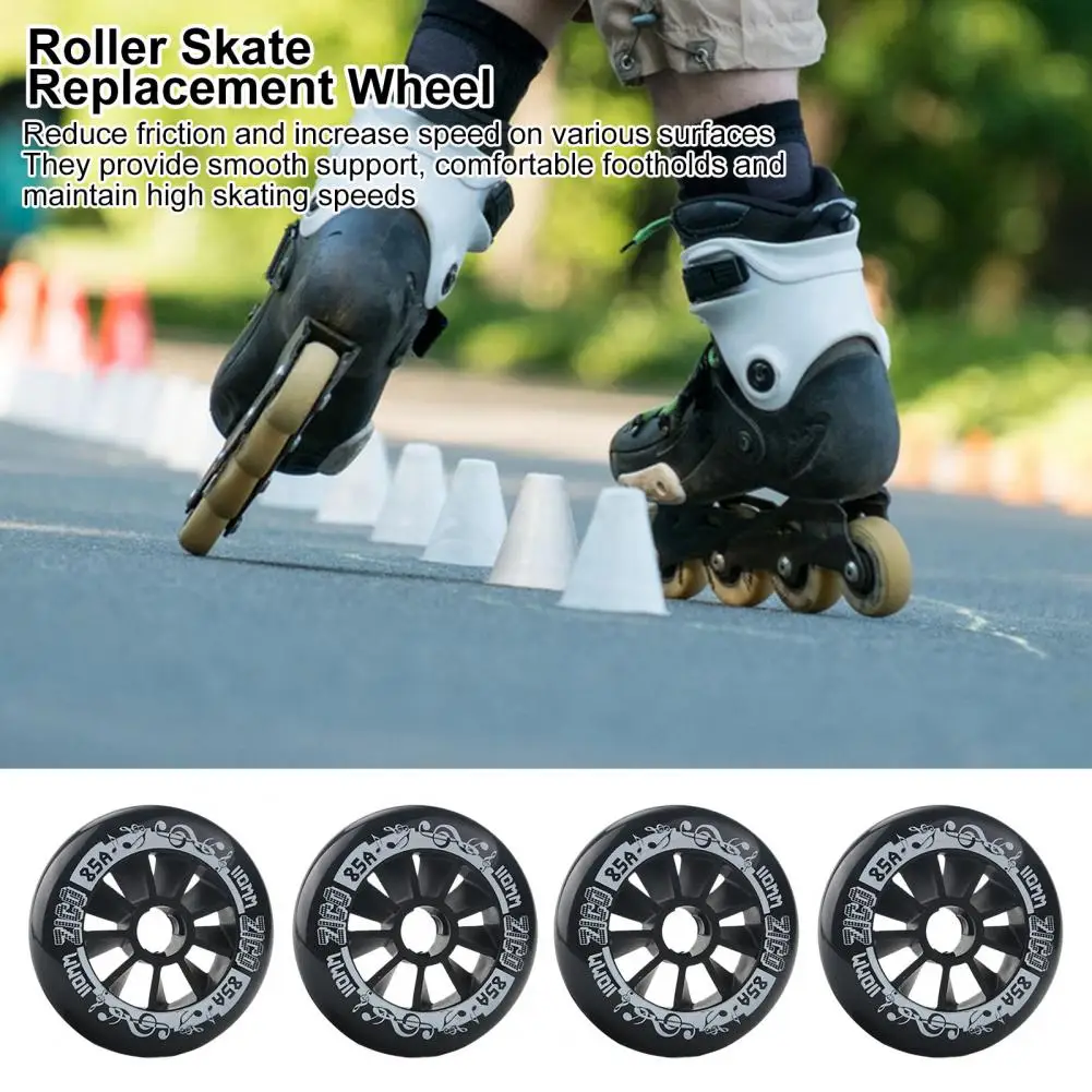 4 paket 90/100/110mm Inline paten tekerlekleri 90/100/110mm paten yedek tekerlekler rulmanlar ile kapalı açık paten tekerlekleri