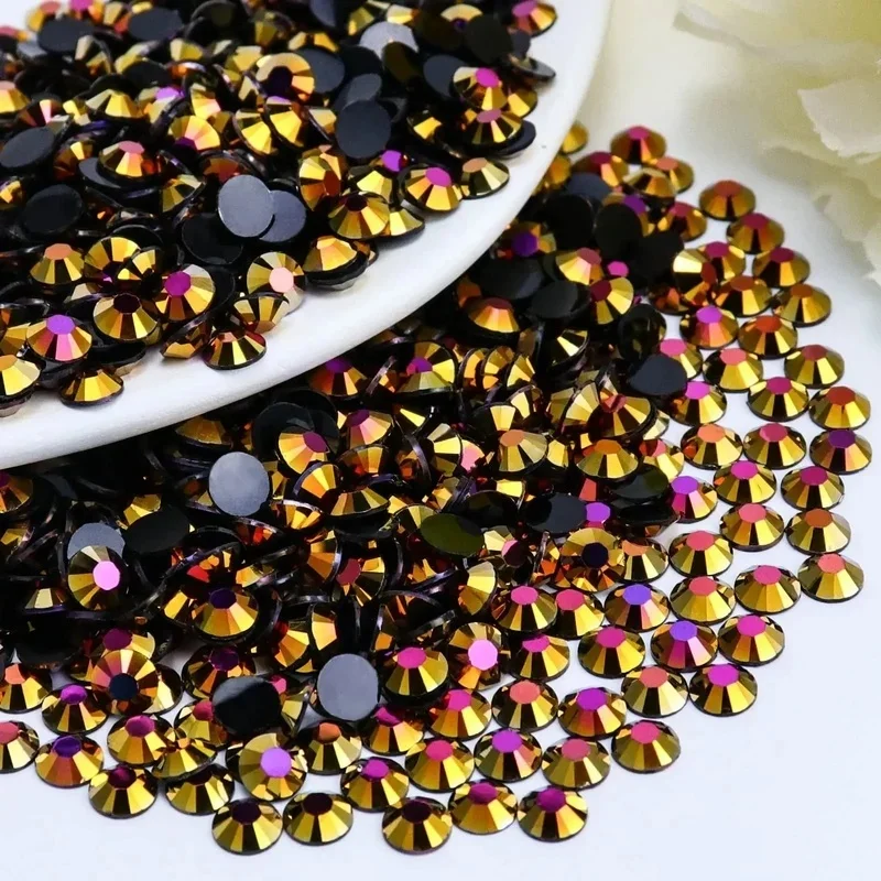 Purple Golden Rose AB Flatback Resin Jelly Rhinestones 2-6mm Faux Gem Bead for Crafts DIY Nail Art Charms Supplies