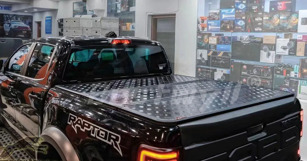 BESTWYLL Aluminum Three Pickup Truck Bed Tonneau Foldable Trifold Folding Tri-Fold Hard Tri Fold Cover For Ford F150 Raptor XZ02