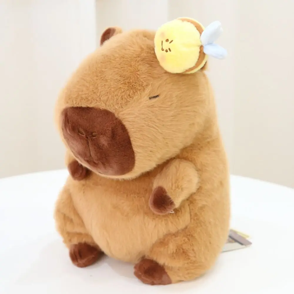 Tirar cuerda capibara abeja juguete de peluche simulación PP algodón Capibara Anime juguete esponjoso colección esponjosa muñeco de peluche capibara