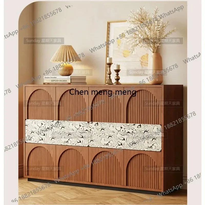 

CC182 Medieval striped simple entrance cabinet entry living room wood color locker