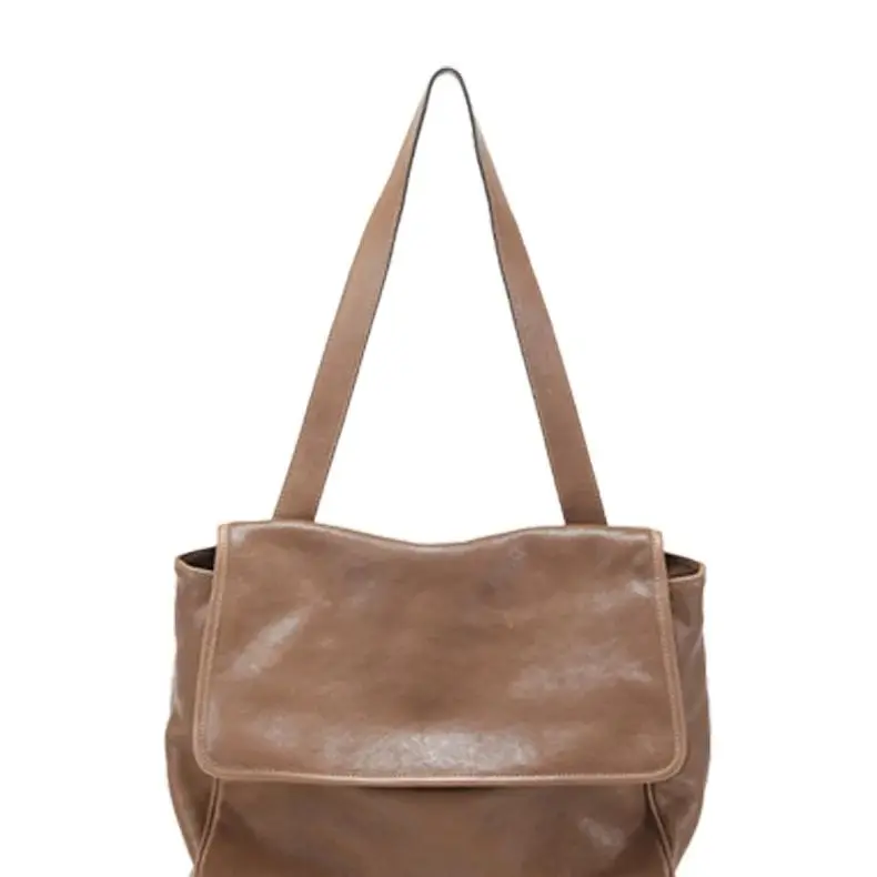 

Откидная сумка-мессенджер, женская универсальная сумка в стиле ретро, большая вместительная сумка из воловьей кожи, повседневная сумка через плечо