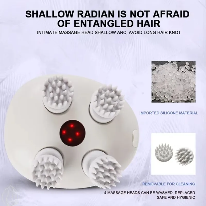 مقاوم للماء إلى الأمام عكس دوران رئيس سبا تدليك الشعر فروة الرأس مدلك للإنسان والقط رئيس مدلك #5