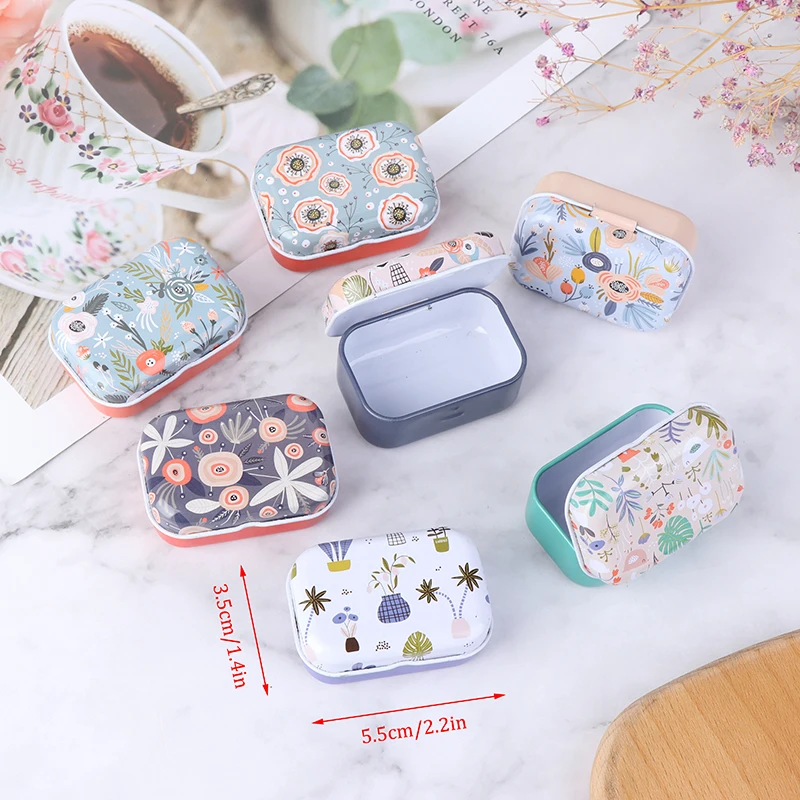 Pill Case Pills container Empty Storage Case Box Rhinestones Gems DIY Jewelry Accessories Tin Pill Organizer Tools Pill Box