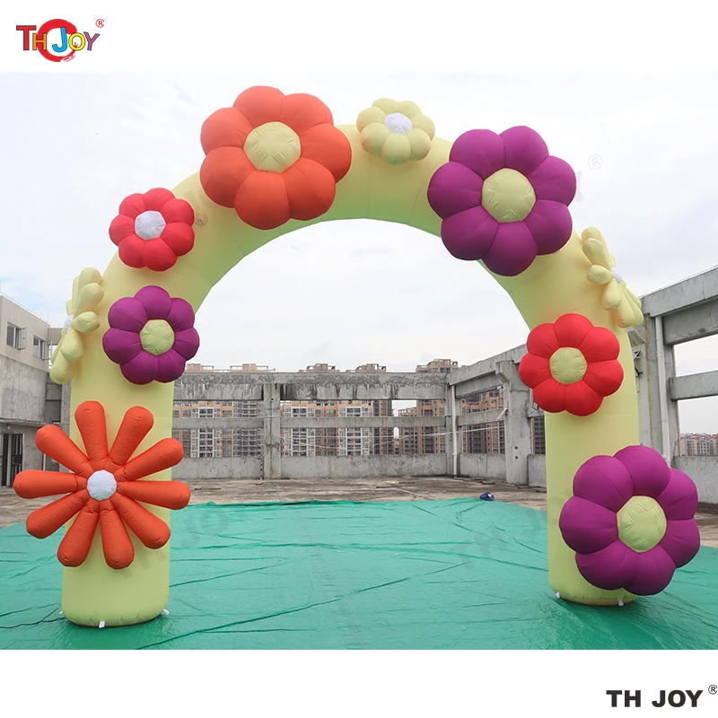 

4x4m Inflatable Flower Arch Colorful 3D Large Flowers for Garden Decoration or Event Promotion