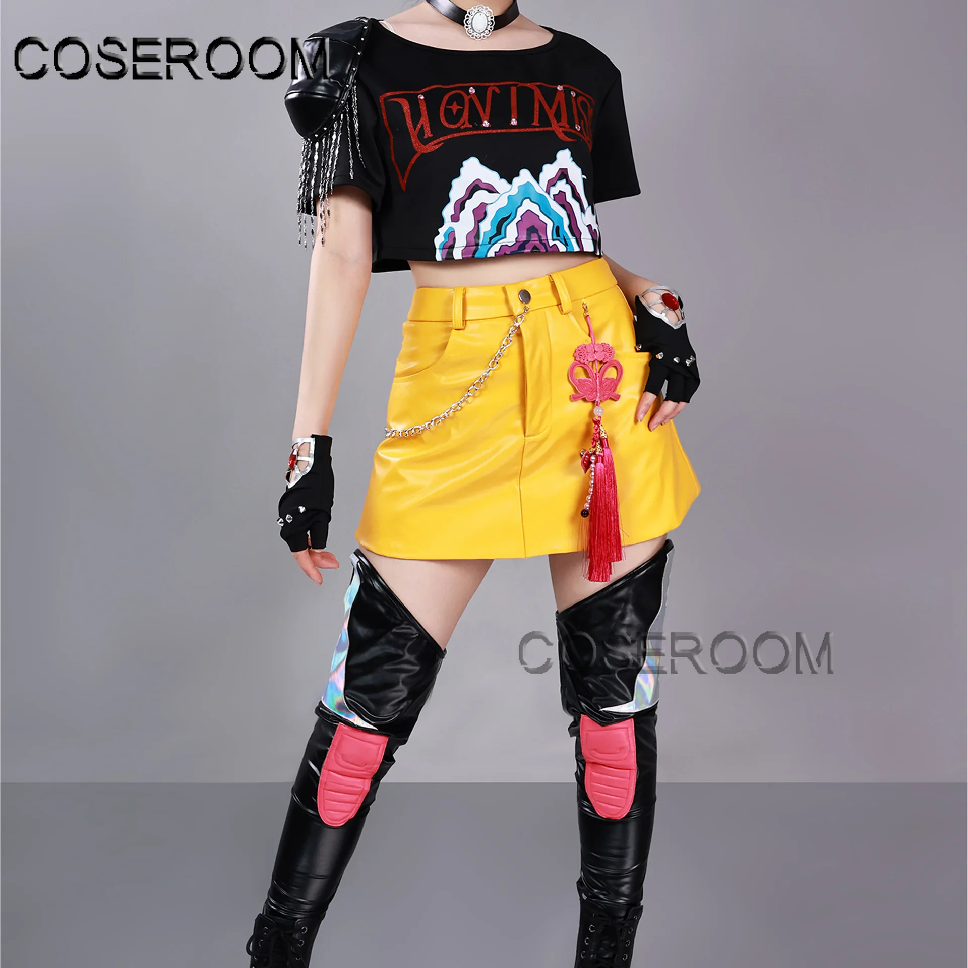 Movie HHUNTR KKPOPP DDemonn HHunterss MMiraa Cosplay Costume Kids Children Halloween Carnival Comic Role Play Wig Set