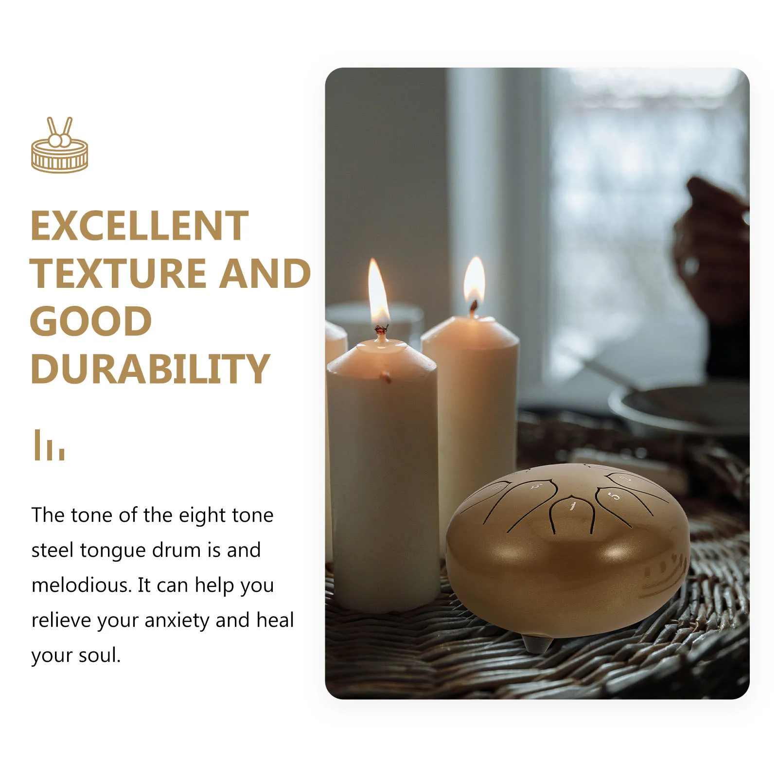 

Ethereal Drum Hand Tongue Musical Steel Mallet Alloy Lotus Portable 6-inch Hollow Percussion Instrument Yoga