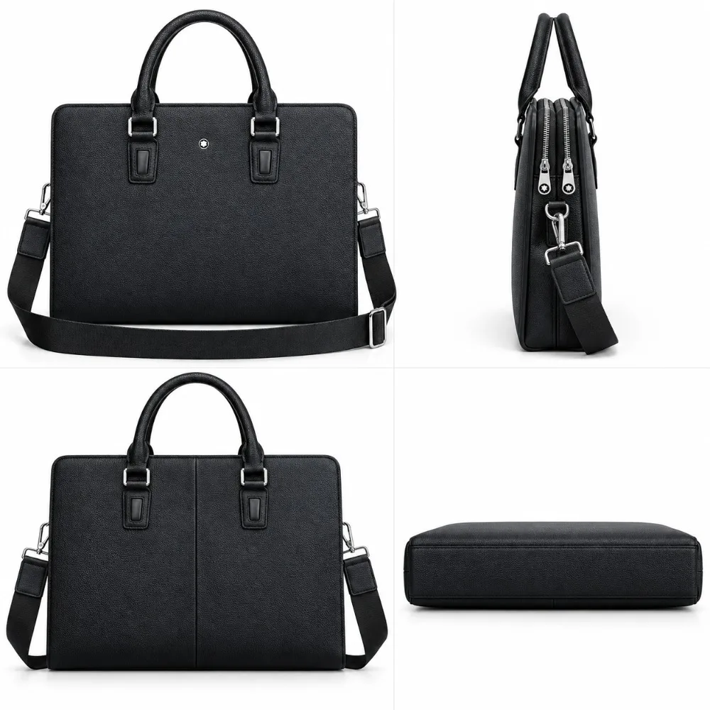 Classic Men Business Briefcase Luxury Leather Laptop Bag Large Capacity Office Work Briefcases High Quality Crossbody Bag Gift