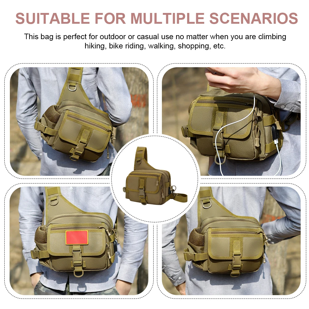 

Multifunctional Crossbody Large Capacity Lightweight Durable Nylon Polyester Shoulder Bag Outdoor Accessory Portable Sling