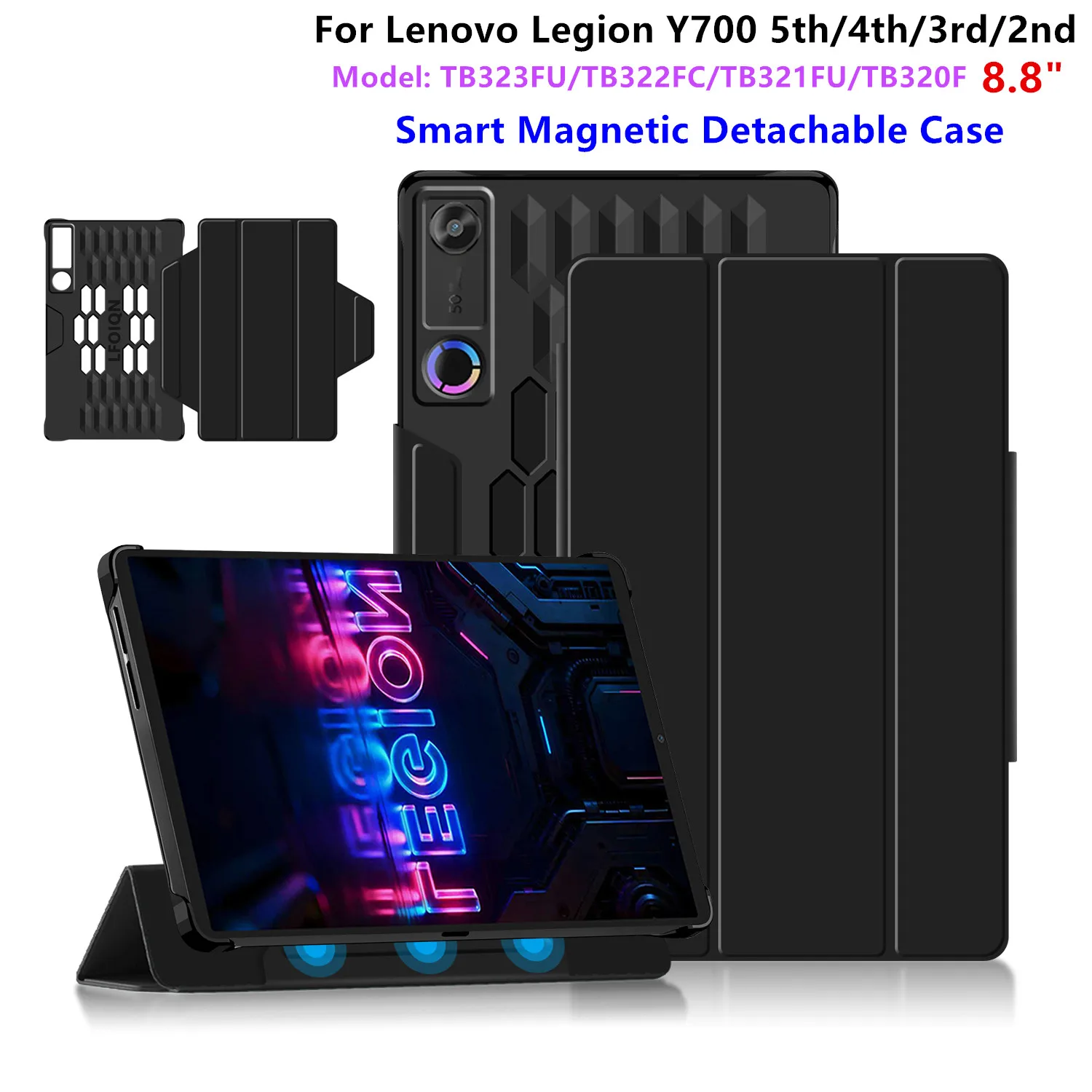 

Чехол-книжка Smart Cover TB323FU для планшетов Lenovo Legion Y700 2026, Legion Y700 5-го, 4-го, 3-го, 2-го поколений, 8.8 дюймов, магнитный чехол