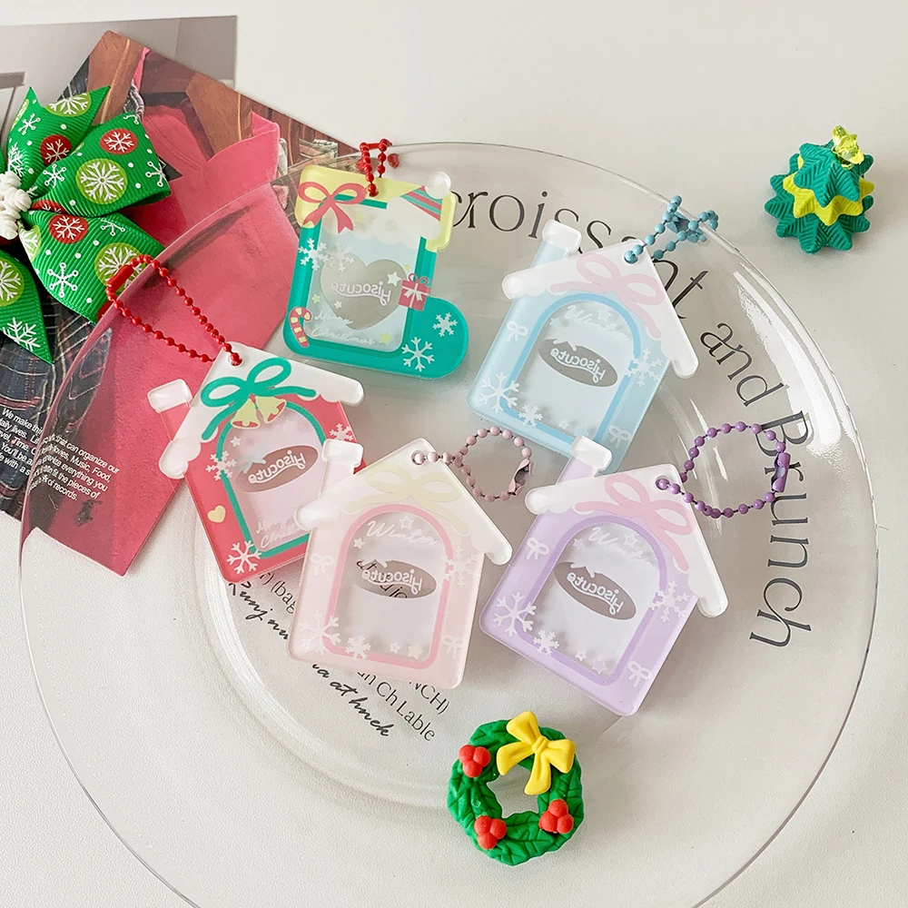 عيد الميلاد الكرتون الديكور قلادة صغيرة المفاتيح إطار الصورة قلادة نجمة بطاقة الطوب #2