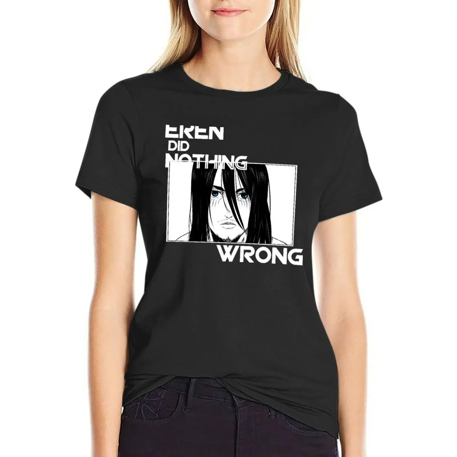 

Eren Did Nothing Wrong T-Shirt anime clothes plain quick-drying cropped t shirts for Women