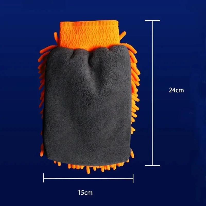 Waterproof Car Wash Microfiber Chenille Gloves Thick Car Cleaning Mitt Wax Detailing Brush Auto Care Double-faced Glove view 4
