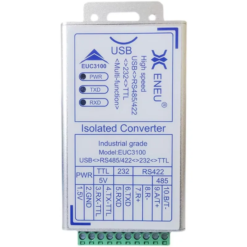 High-speed isolated usb to 485 422 232 TTL baud rate up to 12Mbps industrial-grade serial port converter