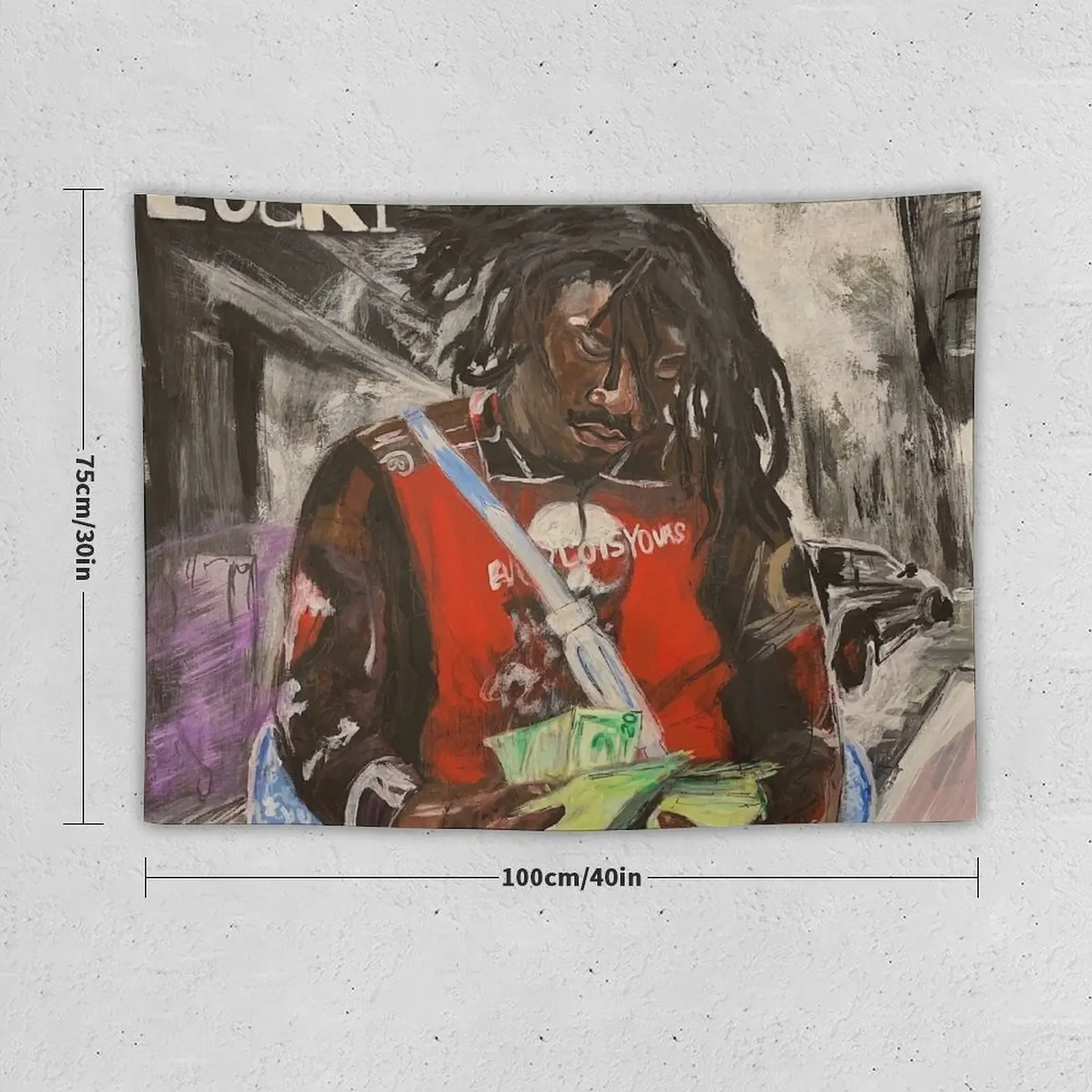 lucki,days b4 3,album,poster,cover,painting,fan art,rap,rapper,dope,print,shirt,hiphop,deadboy,life,music,lyrics,graffi Tapestry