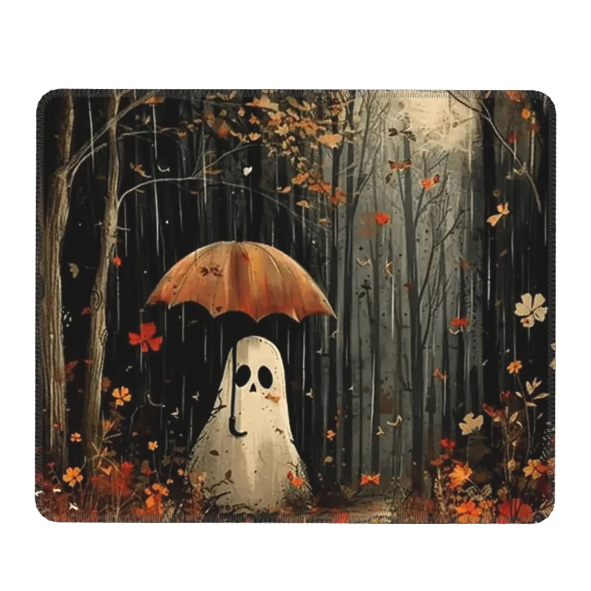 Halloween Spooky Ghosts And Eerie Floral Mouse Pad Computer Keyboard Mouse Mat PC Laptop Desk Mat Office Accessories Table Mats