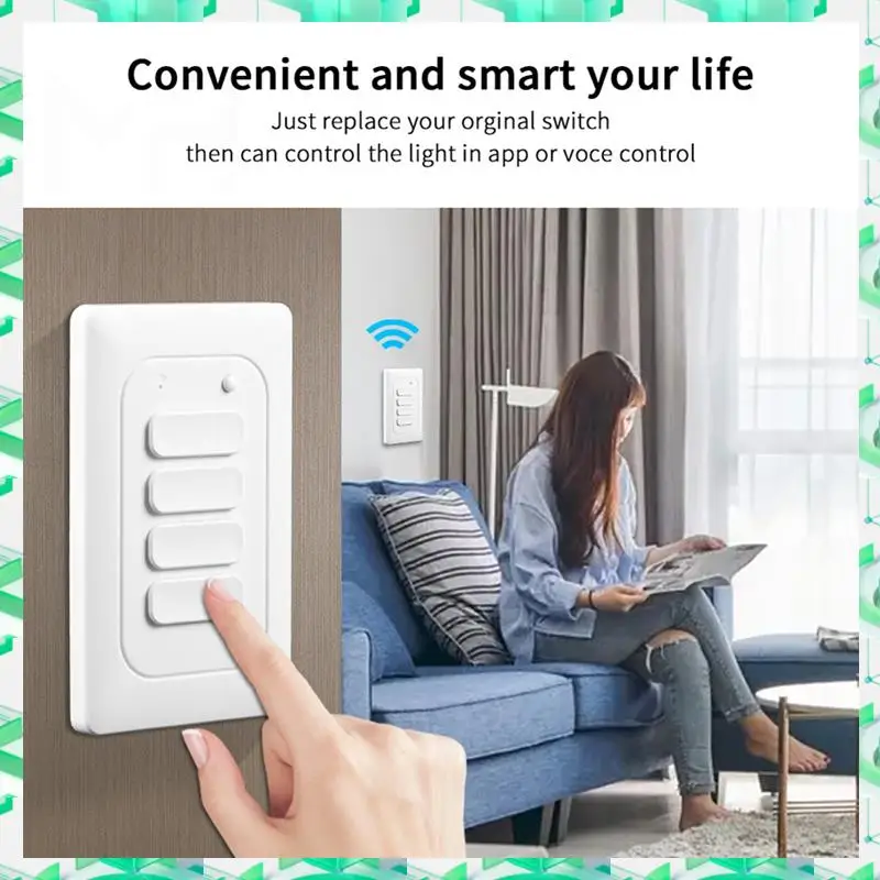 

FIZP Zigbee Smart Light Wall Switch Push Button Interruptor Tuya No Neutral And With Neutral US Switch For Alexa Google