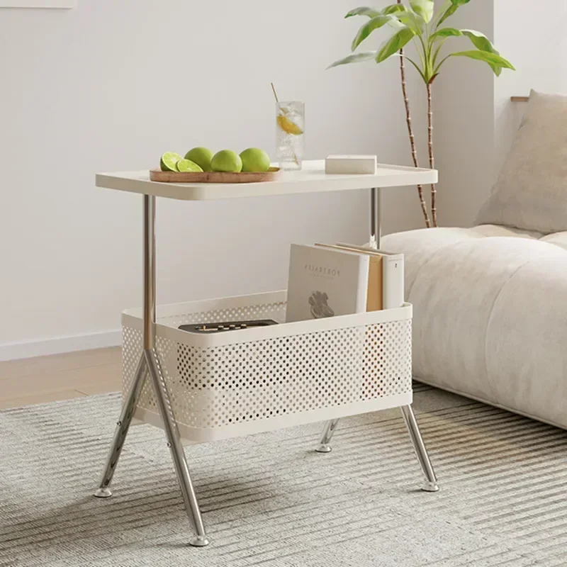 Nordic Sofa Table Modern Edge Storage Rack Bedroom Bedside Ark Magazine Stand for Sitting Room Contemporary Storage Furniture