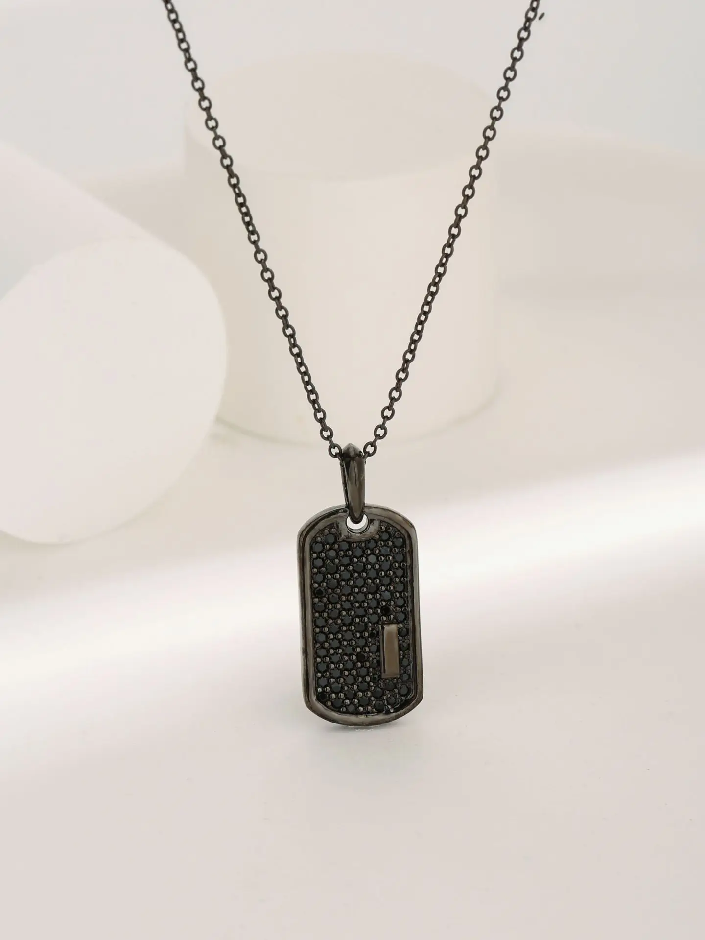 

Hot Sales "Dark Black" Pure 925 Silver Pendant Inlaid with Zircon,Classic High-end Design for Men's Daily Retro Cool Need