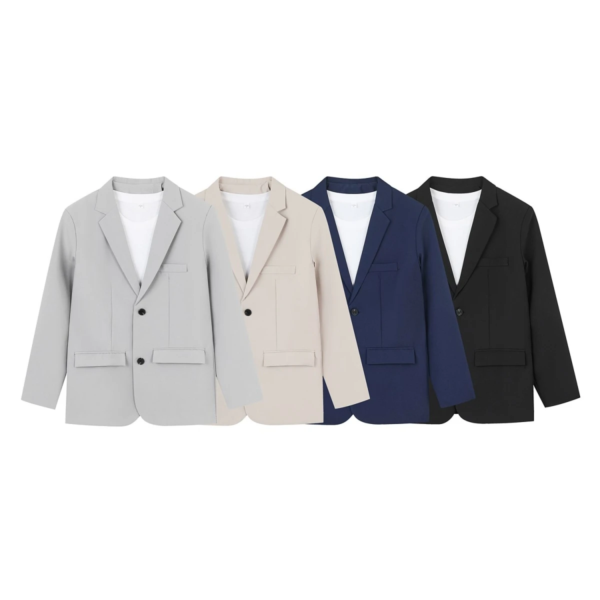 

Loose Fit Casual Hong Kong Sle Men's Suit Jaet 2024 Trendy Busin Casual All-Season Outerwear Polyester Fiber Long Sve